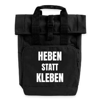 Lifting instead of gluing - Roll Top Backpack with Two Handles - black - Front