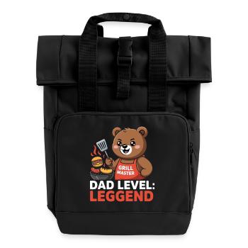 Dad Level: Leggends Grill Master Bear - Roll Top Backpack with Two Handles - black - Front
