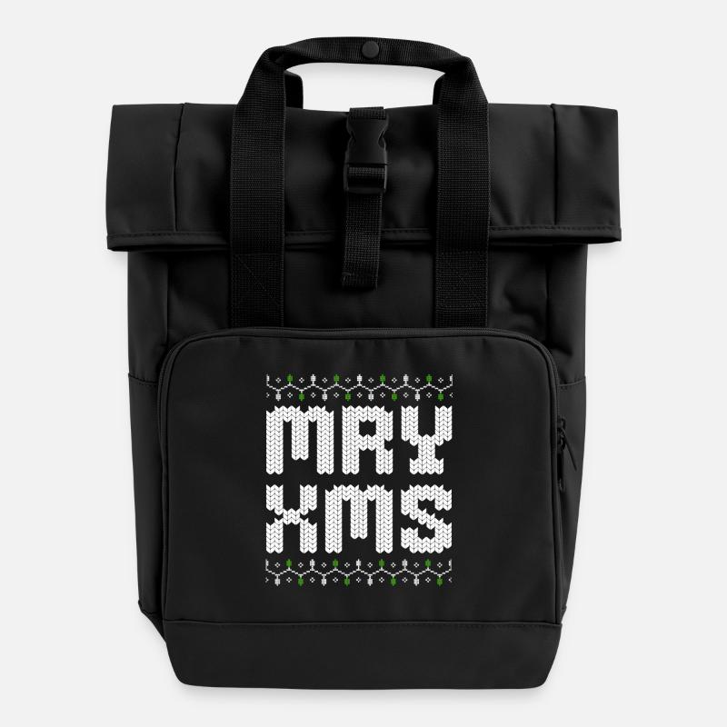 Joyeux Noël MRY XMS Moche de Noël - Sac à dos Roll Top à deux anses - noir