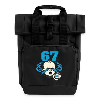 67 Six Seven - Gen Z - Roll Top Backpack with Two Handles - black - Front