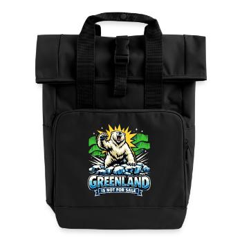 greenland is not for sale Lustig Politik Geschenk - Rolltop Rucksack mit zwei Griffen - Schwarz - Vorne
