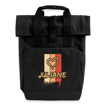 Geschenkidee Juliane - Rolltop Rucksack mit zwei Griffen - Schwarz - Vorne
