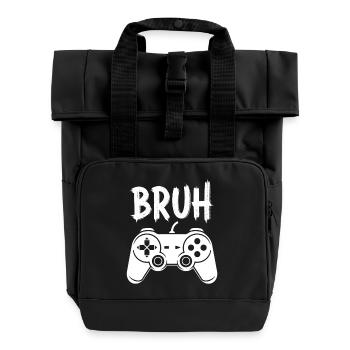 Bruh Controller Design Gaming Gamer - Rolltop Rucksack mit zwei Griffen - Schwarz - Vorne