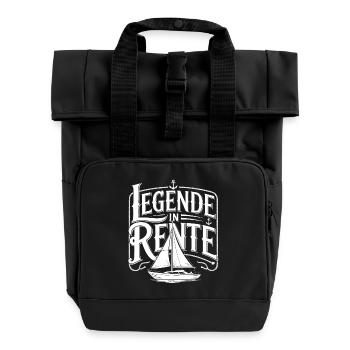 Retirement Legend Sailing Motif - Roll Top Backpack with Two Handles - black - Front