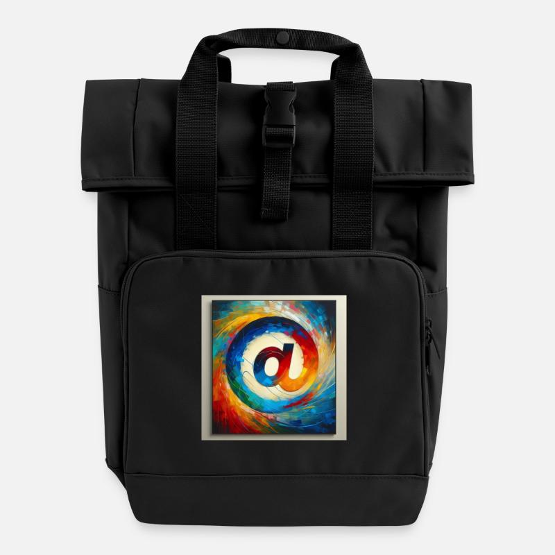 Symbole 6 - Sac à dos Roll Top à deux anses - noir