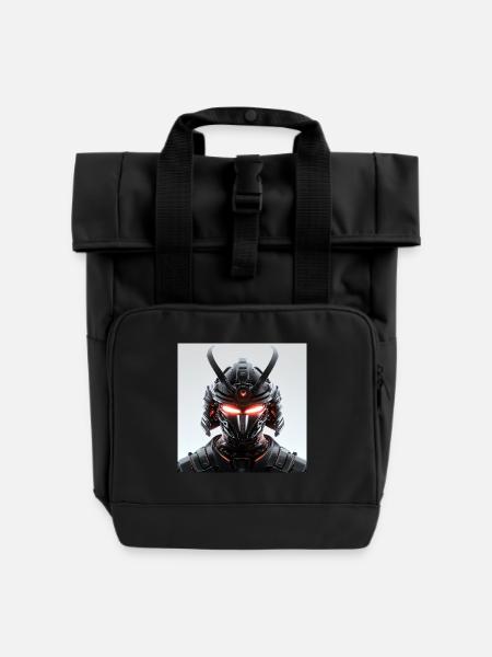 Digitale Samurai Futuristische Maskerade - Rolltop Rucksack mit zwei Griffen - Schwarz