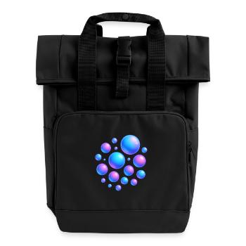 Bulles irisées, couleurs néon - Sac à dos Roll Top à deux anses - noir - Devant