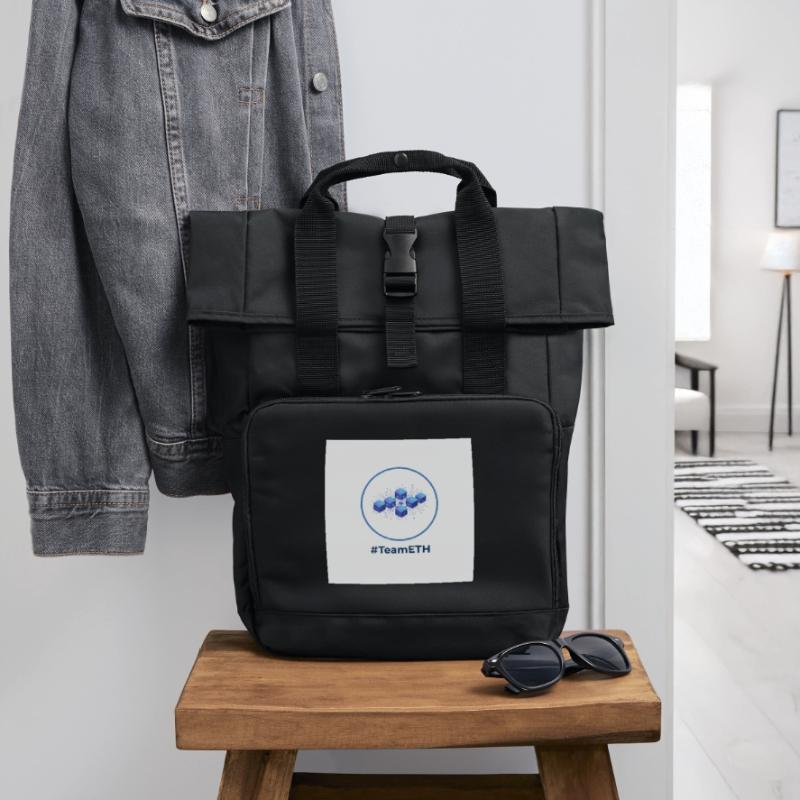 TeamETH node network Roll Top Backpack with Two Handles
