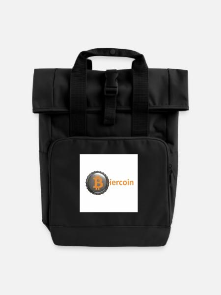 BierCoin Bitcoin Logo - Rolltop Rucksack mit zwei Griffen - Schwarz