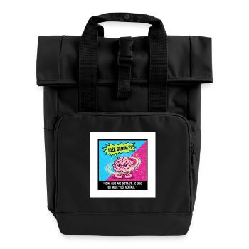 Geniale Idee Brain Pop - Rolltop Rucksack mit zwei Griffen - Schwarz - Vorne