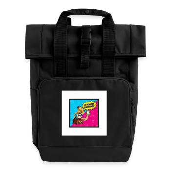Ich werde zum klassischen Pop-Retro - Rolltop Rucksack mit zwei Griffen - Schwarz - Vorne