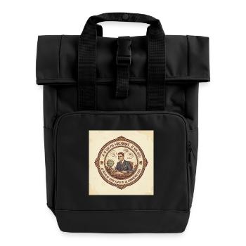 Vintage Büro Sarkasmus - Rolltop Rucksack mit zwei Griffen - Schwarz - Vorne