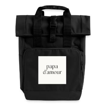 Papa der Liebe - Rolltop Rucksack mit zwei Griffen - Schwarz - Vorne