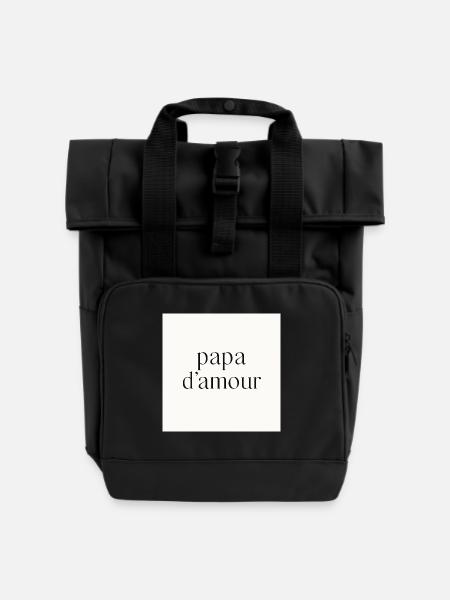 Daddy of love - Roll Top Backpack with Two Handles - black