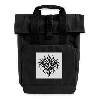 Tribal Ornament Siegel - Rolltop Rucksack mit zwei Griffen - Schwarz - Vorne