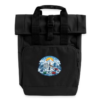 Icône des sports d’hiver milanais - Sac à dos Roll Top à deux anses - noir - Devant