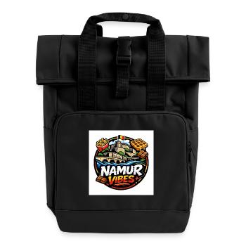 Namur Streetwear Culture Logo – Belgium Urban - Sac à dos Roll Top à deux anses - noir - Devant
