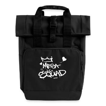 Mega Squad Graffiti Art Urban Art Sprayer - Roll Top Backpack with Two Handles - black - Front