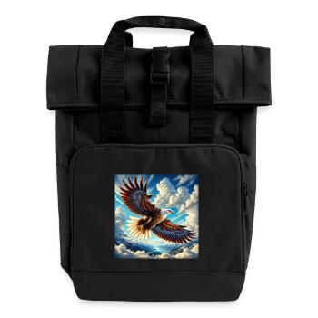 Majestic Eagle - Rolltop Rucksack mit zwei Griffen - Schwarz - Vorne