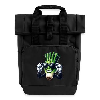 Cool oignon de printemps style bande dessinée - Sac à dos Roll Top à deux anses - noir - Devant