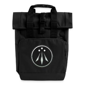 Awen - Roll Top Backpack with Two Handles - black - Front