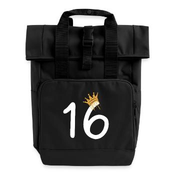 16 - Rolltop Rucksack mit zwei Griffen - Schwarz - Vorne
