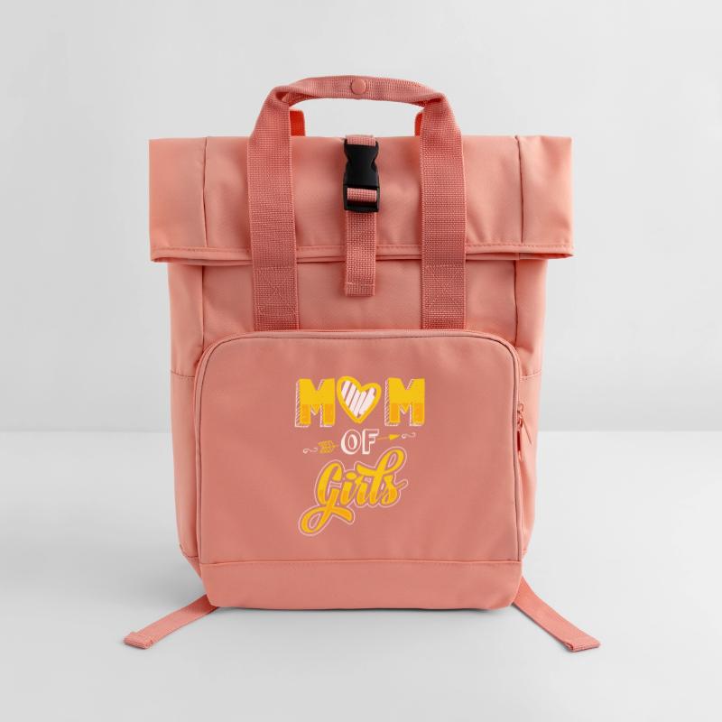 Mutter von Mädchen - Muttertag - Geschenk Rolltop Rucksack mit zwei Griffen