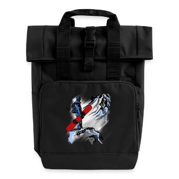 Snowboarding - Rolltop Rucksack mit zwei Griffen - Schwarz - Vorne