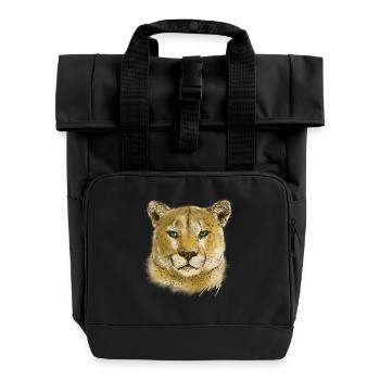 Cougar - Roll Top Backpack with Two Handles - black - Front