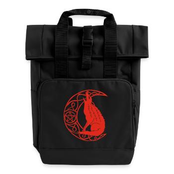 Heulen des Roten Wolfes - Rolltop Rucksack mit zwei Griffen - Schwarz - Vorne