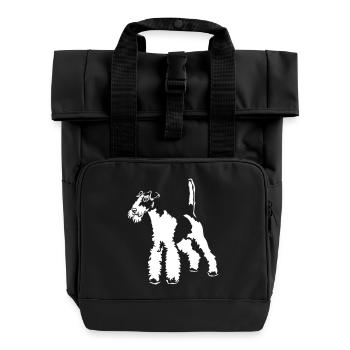 Fox Terrier "Black Edition" - Roll Top Backpack with Two Handles - black - Front