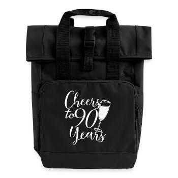 90. Geburtstag Frauen Ihr Geburtstagskind 90 Jahre alt - Rolltop Rucksack mit zwei Griffen - Schwarz - Vorne