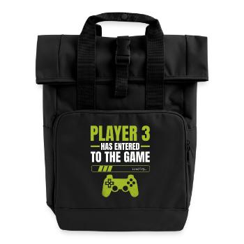 Joueur 3 : Entrée dans le jeu – Indicateur de chargement - Sac à dos Roll Top à deux anses - noir - Devant