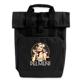 Pelmeni Yummy Gift - Roll Top Backpack with Two Handles - black - Front