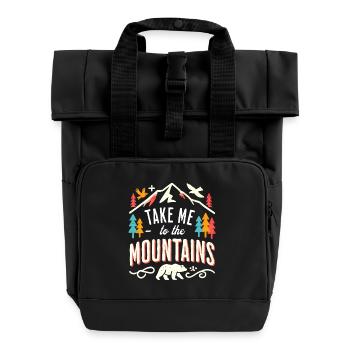 Take me to the Mountains - Roll Top Backpack with Two Handles - black - Front