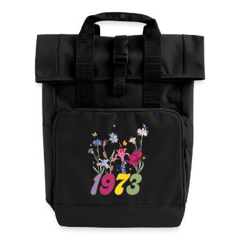 Année de naissance 1973 fleurs sauvages - Sac à dos Roll Top à deux anses - noir - Devant