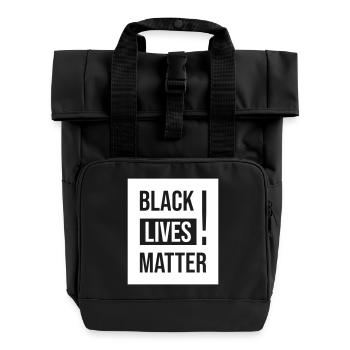 Black Lives Matter Design Shirt - Rolltop Rucksack mit zwei Griffen - Schwarz - Vorne