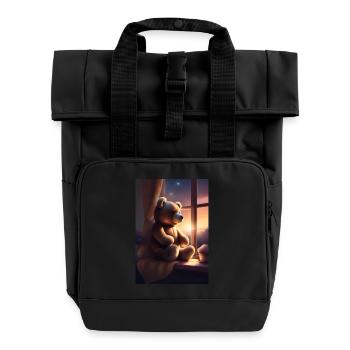 Süßer Teddybär - Rolltop Rucksack mit zwei Griffen - Schwarz - Vorne
