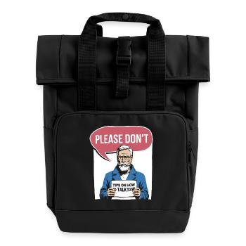 Silent and introverted - Roll Top Backpack with Two Handles - black - Front