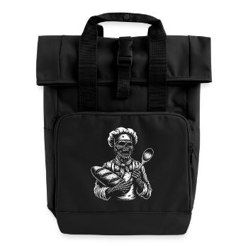 Zombie als Bäcker - gruseliger Horror Bäcker - Rolltop Rucksack mit zwei Griffen - Schwarz - Vorne
