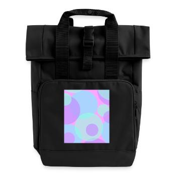 Points in pastel - Roll Top Backpack with Two Handles - black - Front