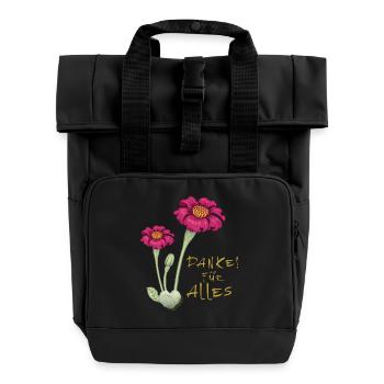 Thanks for everything - Roll Top Backpack with Two Handles - black - Front