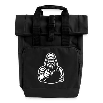 Viking Warrior pointin - you i want you. - Roll Top Backpack with Two Handles - black - Front