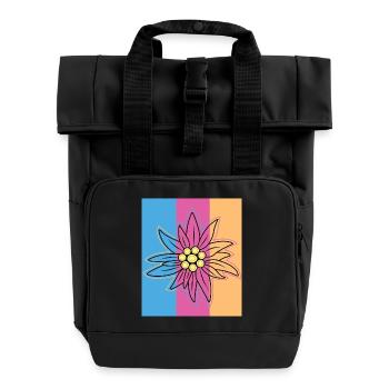 Edelweiß. - Rolltop Rucksack mit zwei Griffen - Schwarz - Vorne