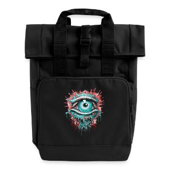 Psychedelic Eye Colorful LSD Drugs Trip - Roll Top Backpack with Two Handles - black - Front