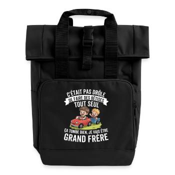 Future funny big brother - Roll Top Backpack with Two Handles - black - Front
