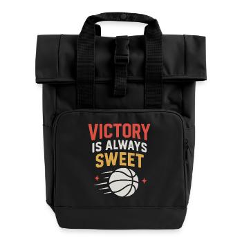 Design Basketball Sieg Motivation - Rolltop Rucksack mit zwei Griffen - Schwarz - Vorne