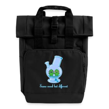 Same weed but different - Rolltop Rucksack mit zwei Griffen - Schwarz - Vorne
