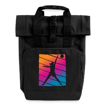 Basketball player - Roll Top Backpack with Two Handles - black - Front