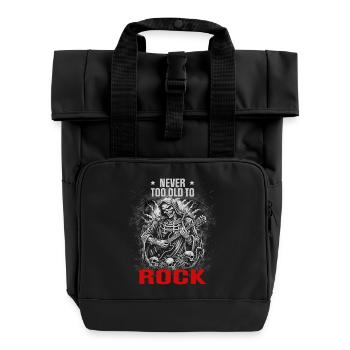 NEVER TOO OLD TO ROCK - Roll Top Backpack with Two Handles - black - Front